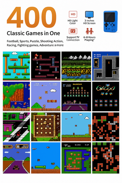 SUP X1 Game Console - 400 Classic Games in One